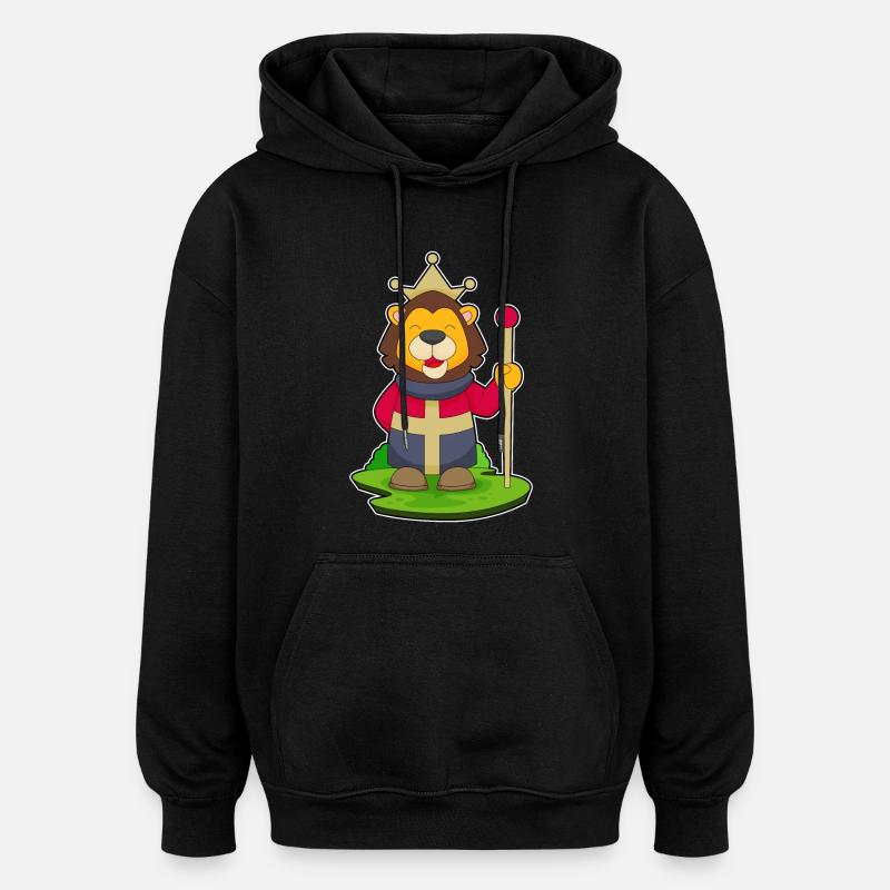 Couronne du roi Léo - Sweat à capuche oversize unisexe - noir