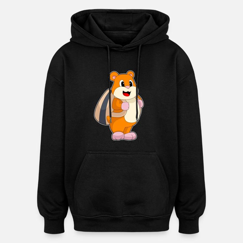 Hamster Samen Rucksack - Oversized Unisex Hoodie - Schwarz