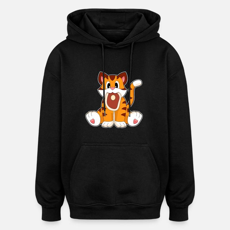 Viande de tigre - Sweat à capuche oversize unisexe - noir