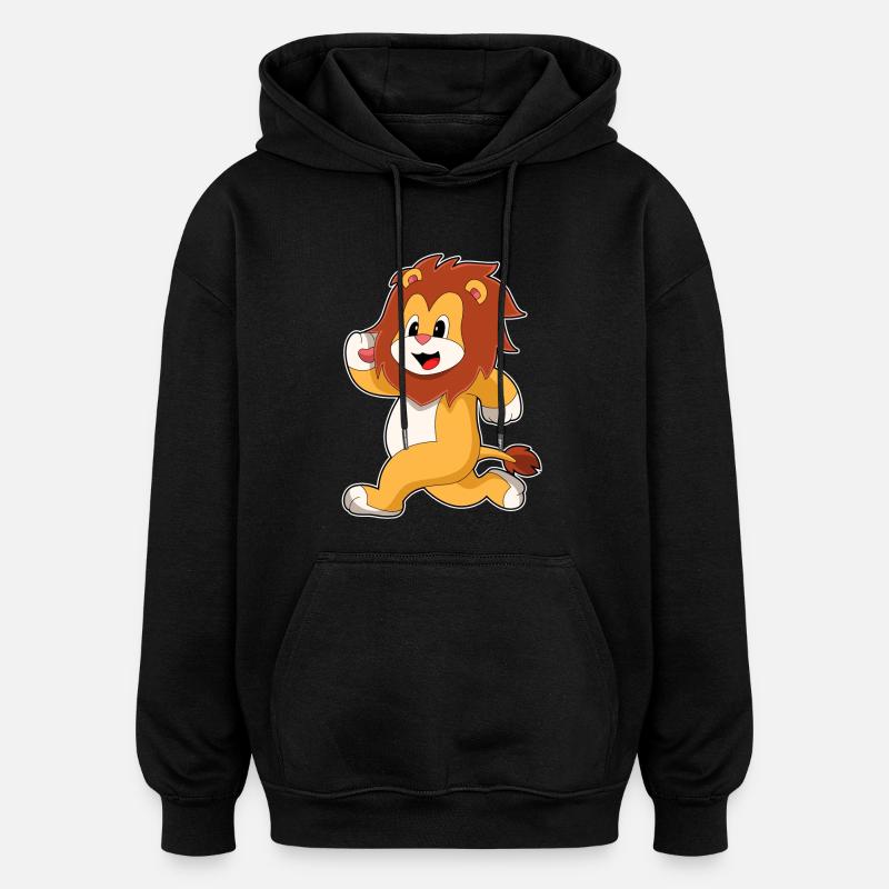 Löwe Jogger Joggen - Oversized Unisex Hoodie - Schwarz