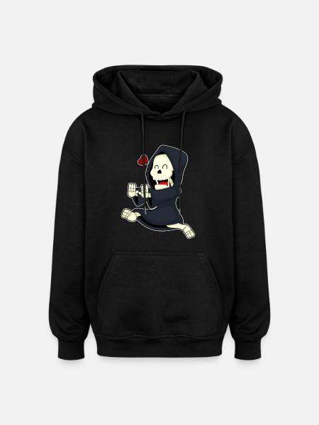 Skeleton Jogger Jogging Sport - Oversized Unisex Hoodie - black