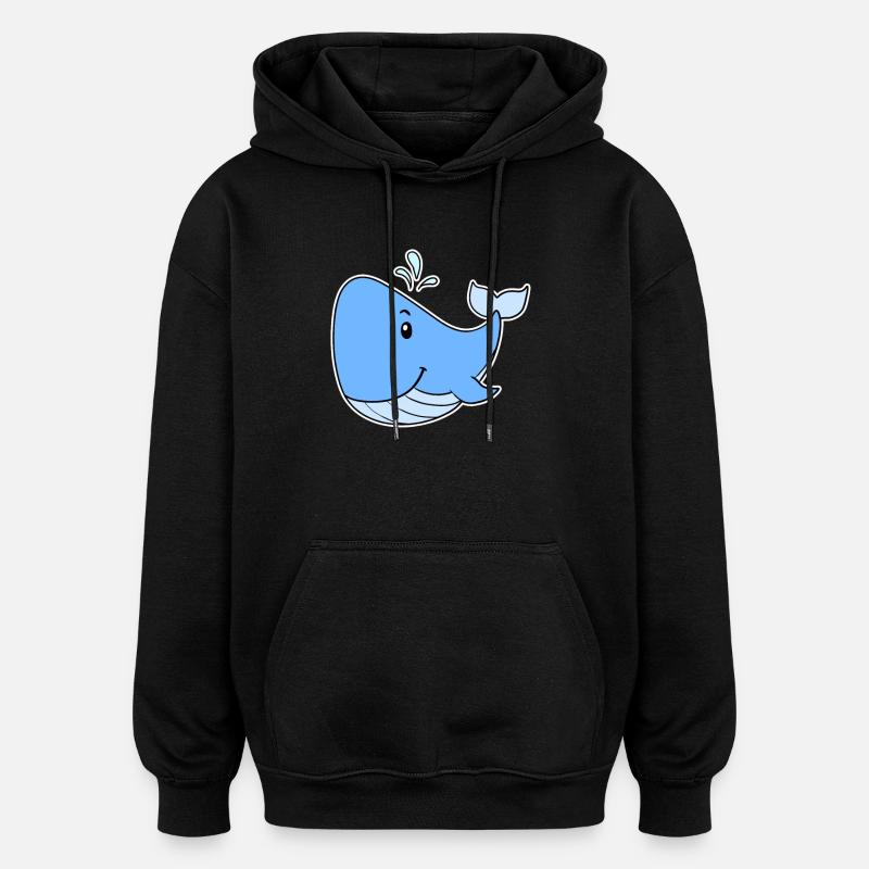 Baleine de mer - Sweat à capuche oversize unisexe - noir