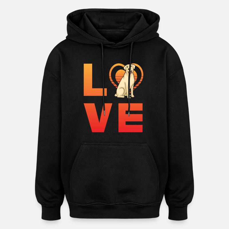 Amour Labrador - Sweat à capuche oversize unisexe - noir