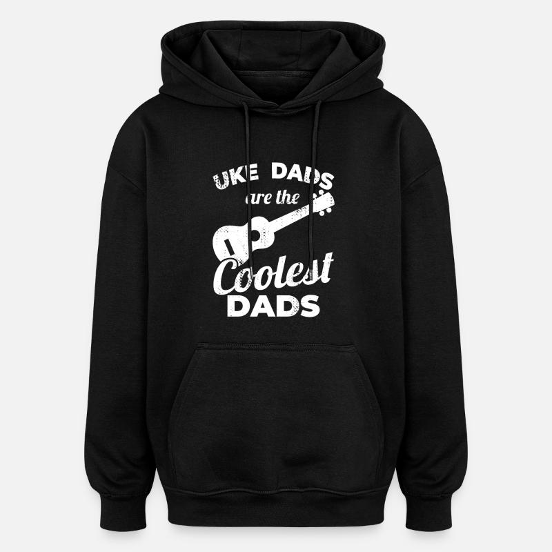 Ukulélé Papa - Sweat à capuche oversize unisexe - noir