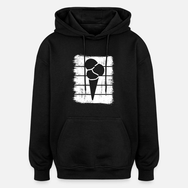 Eis in der Waffel - Oversized Unisex Hoodie - Schwarz
