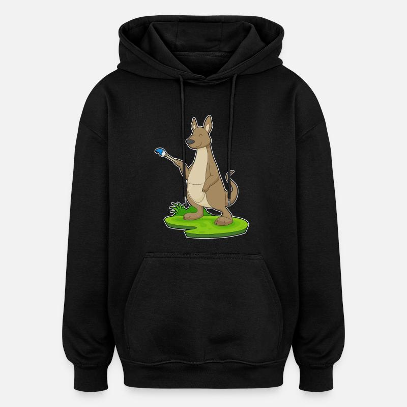 Känguru Malen Pinsel - Oversized Unisex Hoodie - Schwarz