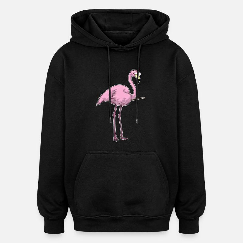 Flamingo Lehrer Pointer - Oversized Unisex Hoodie - Schwarz