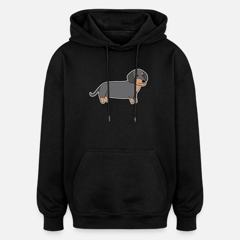 Dackel Dachshund Teckel - Sweat à capuche oversize unisexe - noir