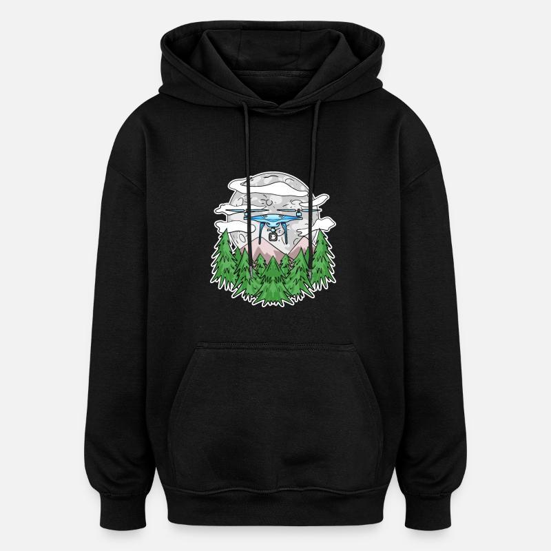 Drone - Sweat à capuche oversize unisexe - noir