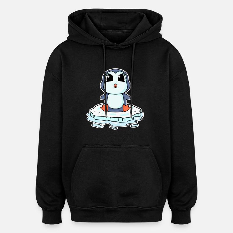 Penguin Penguins - Oversized Unisex Hoodie - black