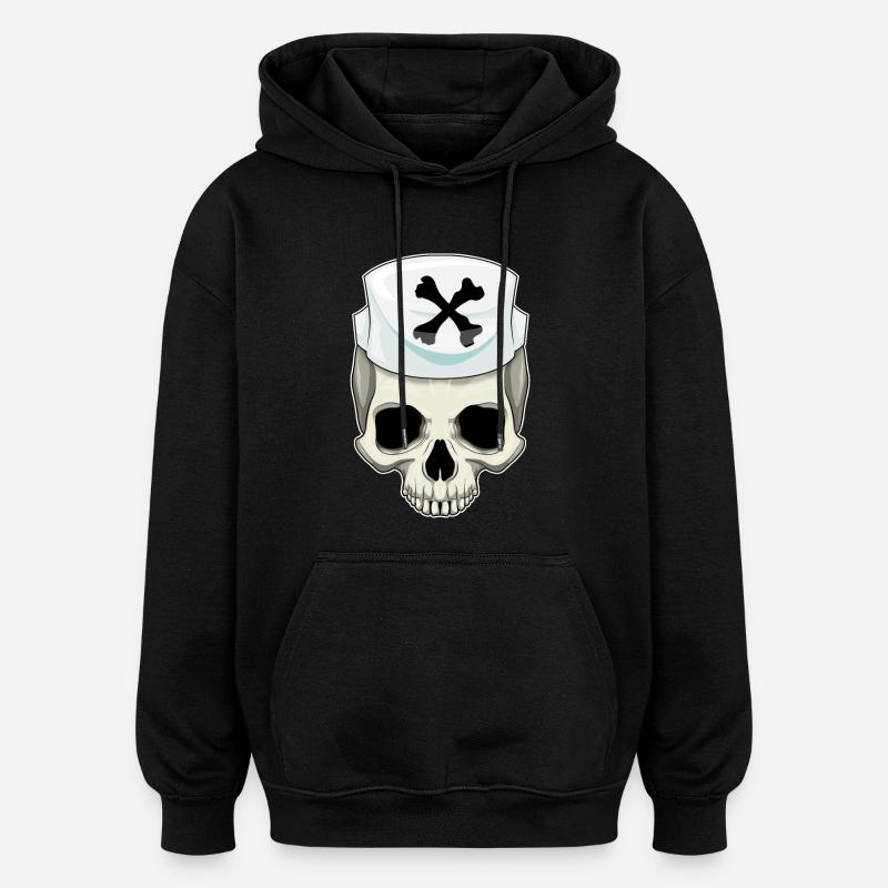 Infirmière crânienne - Sweat à capuche oversize unisexe - noir