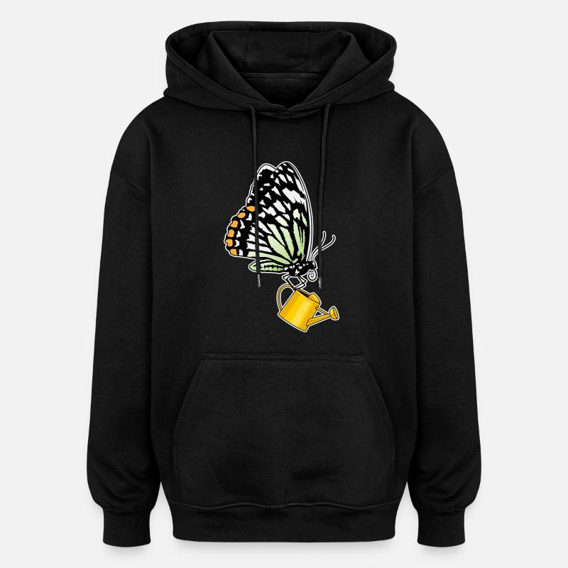 Arrosoir à papillons - Sweat à capuche oversize unisexe - noir