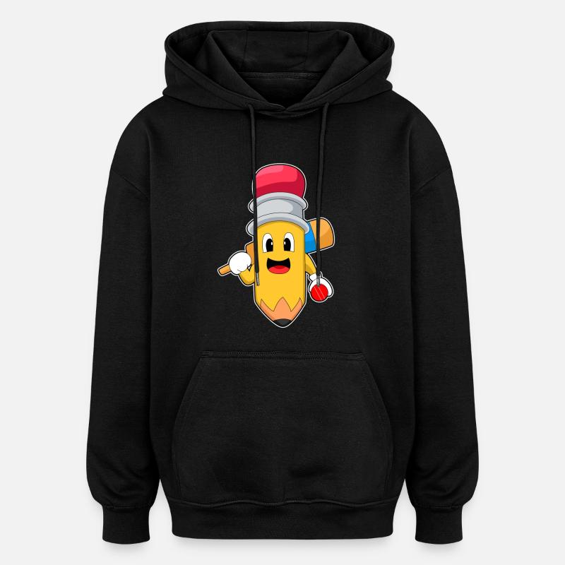 Bleistift Cricket Cricketschläger - Oversized Unisex Hoodie - Schwarz