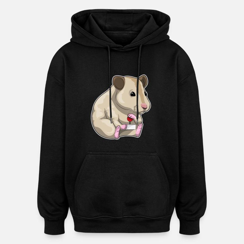 Hamster Gamer Contrôleur - Sweat à capuche oversize unisexe - noir