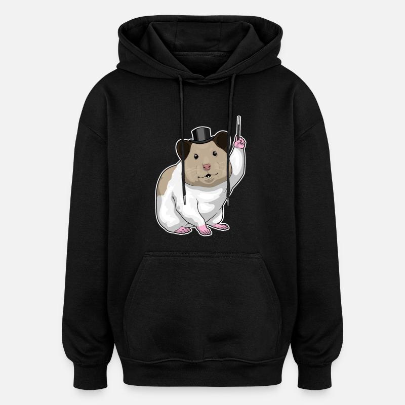Baguette magique de hamster - Sweat à capuche oversize unisexe - noir