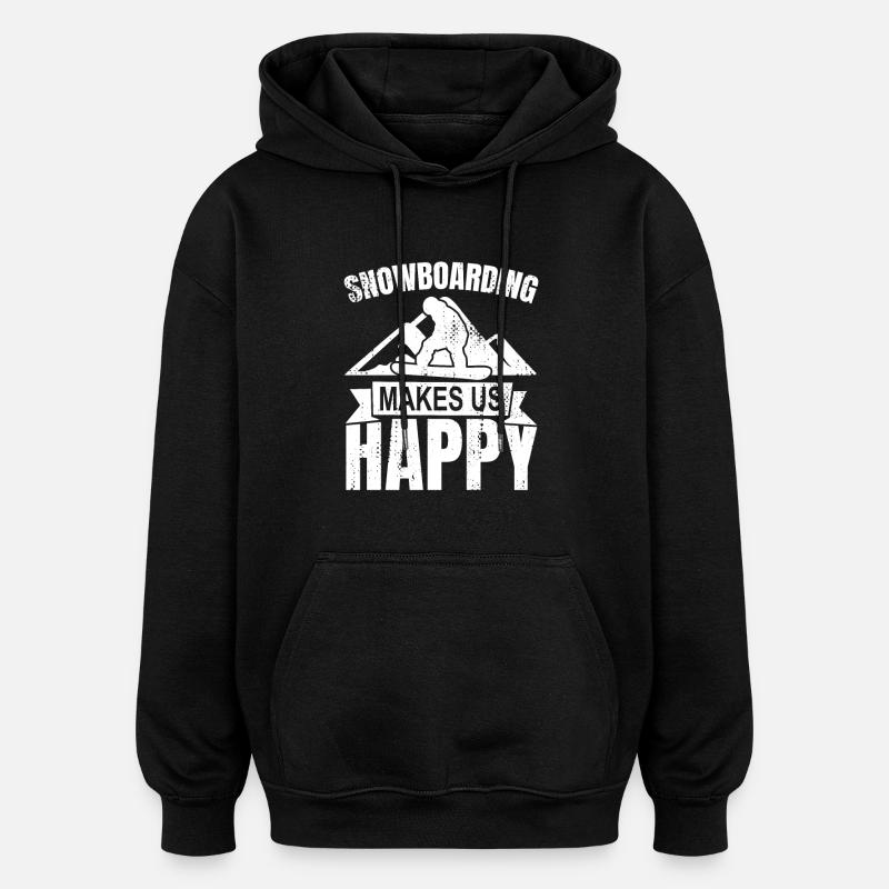 Slogan snowboard - Sweat à capuche oversize unisexe - noir