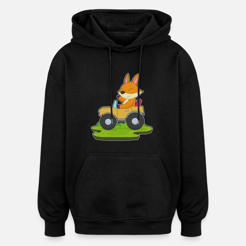 Fuchs Auto - Sweat à capuche oversize unisexe - noir