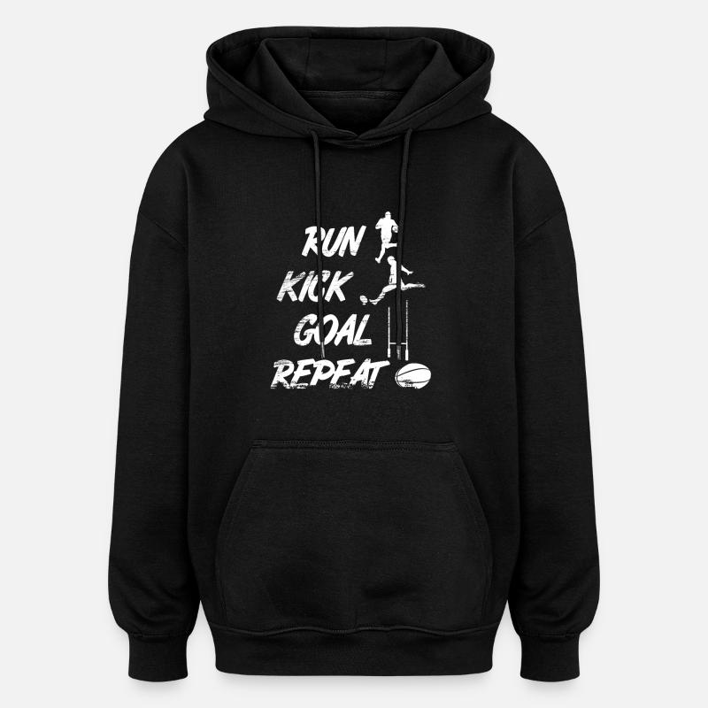 Rugby player routine - Oversized Unisex Hoodie - black
