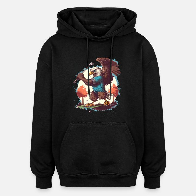 Eagle balance le club de golf - Sweat à capuche oversize unisexe - noir
