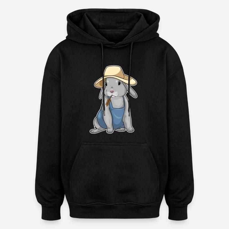 Blé éleveur de lapins - Sweat à capuche oversize unisexe - noir