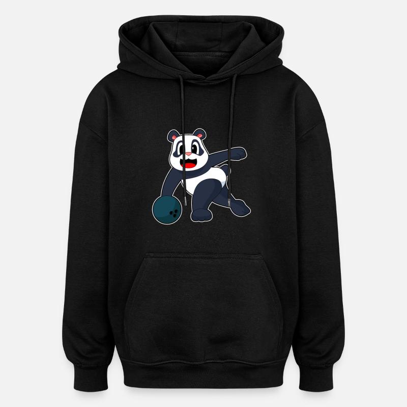 Panda Bowling Bowlingkugel - Oversized Unisex Hoodie - Schwarz