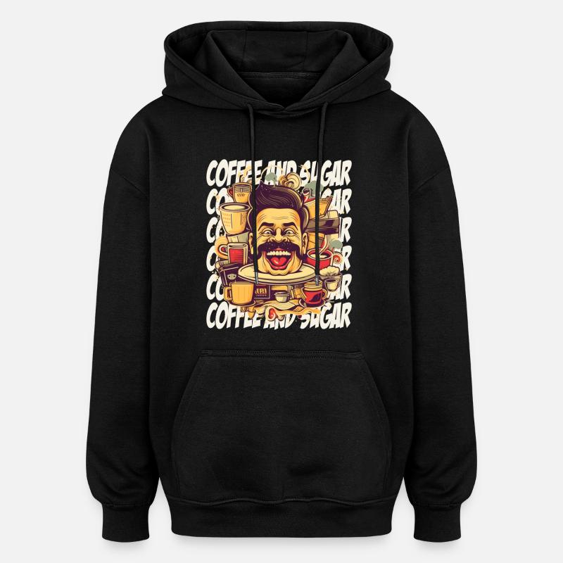 Fou de café avec lettrage - Sweat à capuche oversize unisexe - noir