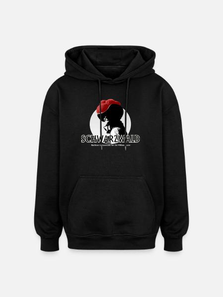 Schwarzwald Retro Silhouette - Oversized Unisex Hoodie - Schwarz
