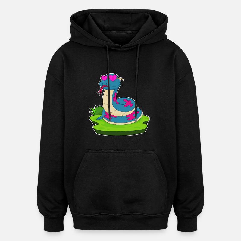 Lunettes serpent - Sweat à capuche oversize unisexe - noir