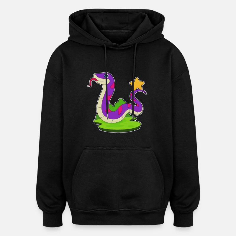 Étoile du serpent - Sweat à capuche oversize unisexe - noir