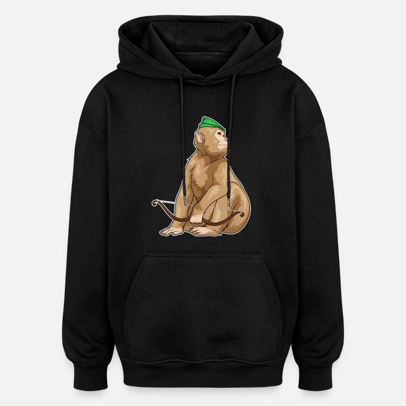Affe Bogenschütze Bogen - Oversized Unisex Hoodie - Schwarz