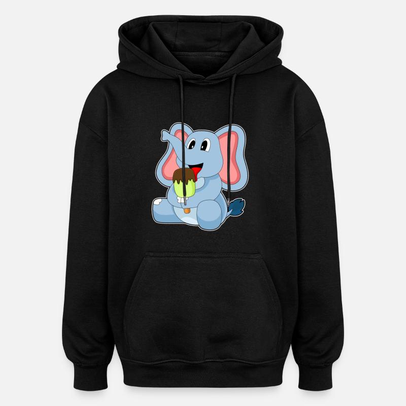 Popsicles d’éléphant - Sweat à capuche oversize unisexe - noir