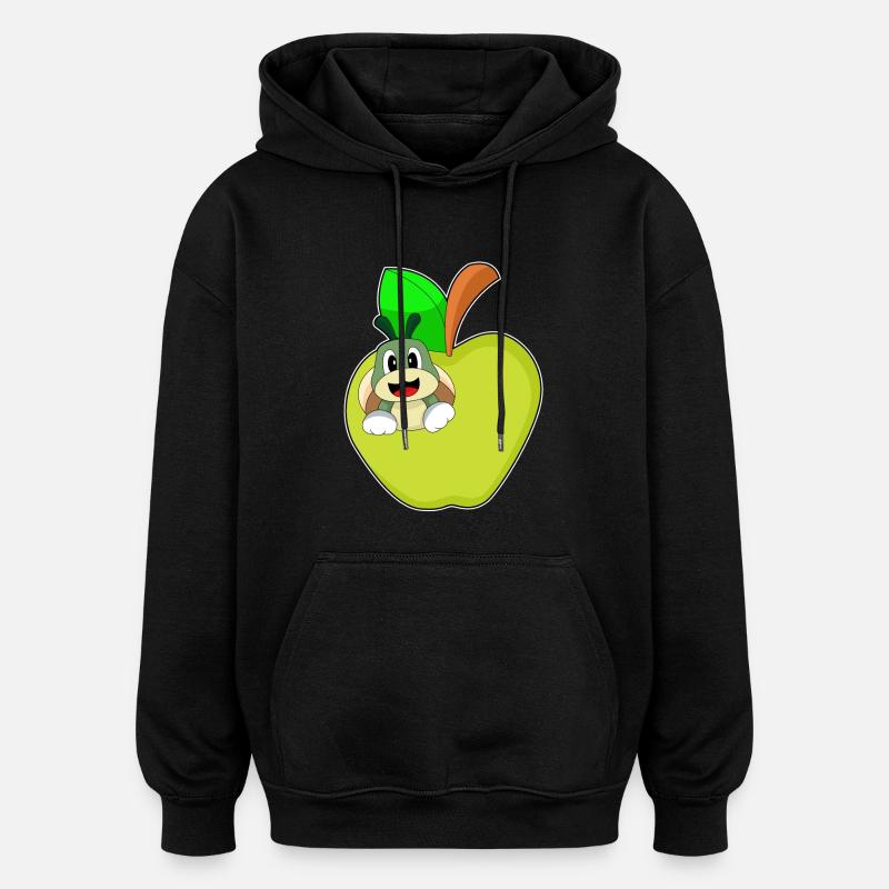 Pomme chenille - Sweat à capuche oversize unisexe - noir
