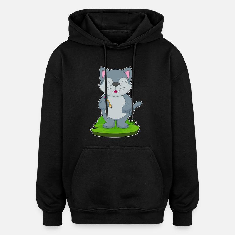 École du Crayon des Élèves Chats - Sweat à capuche oversize unisexe - noir