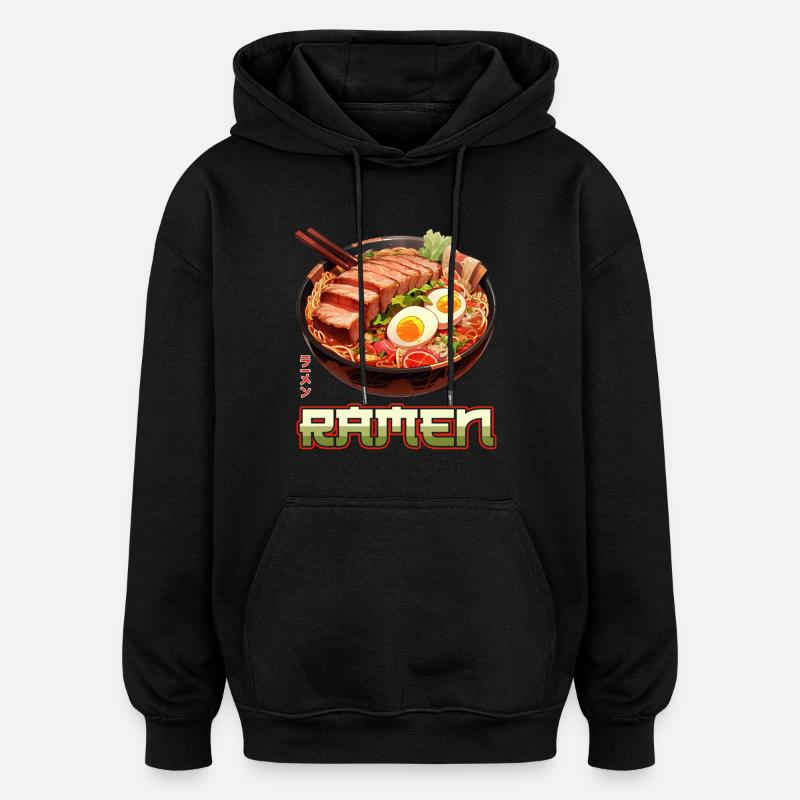 Nouilles Ramen d’anime - Sweat à capuche oversize unisexe - noir