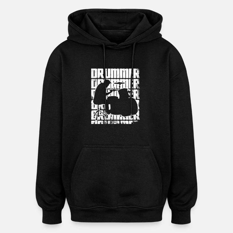 Lustiger Drummer - Oversized Unisex Hoodie - Schwarz
