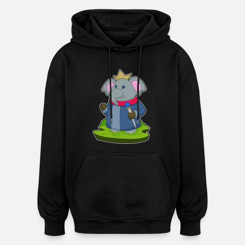 Couronne d’éléphant - Sweat à capuche oversize unisexe - noir
