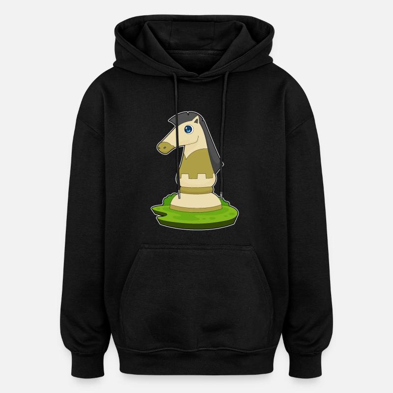 Pièce d’échecs Knight Chess - Sweat à capuche oversize unisexe - noir