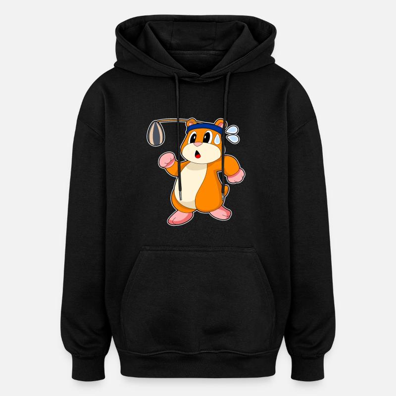 Hamster Samen - Oversized Unisex Hoodie - Schwarz