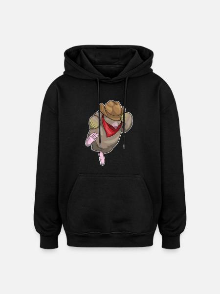 Mole Cowboy Cowboy Hat - Oversized Unisex Hoodie - black