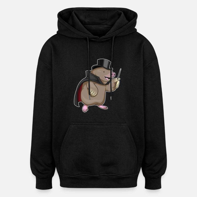 Baguette magique taupe - Sweat à capuche oversize unisexe - noir