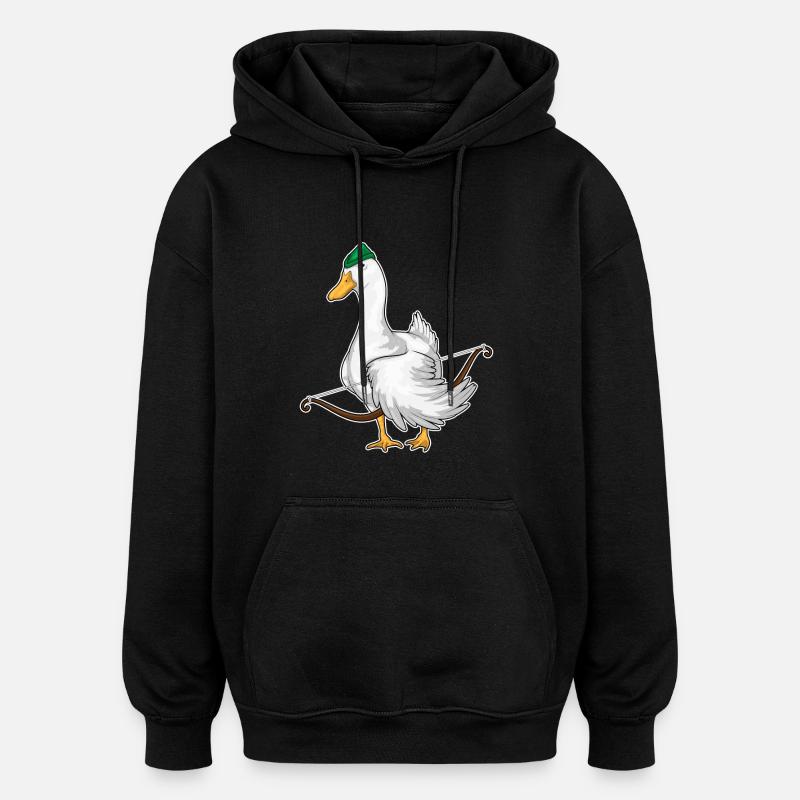 Ente Bogenschütze Bogen - Oversized Unisex Hoodie - Schwarz