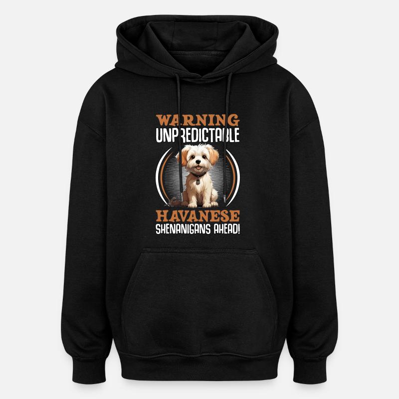 Warning unpredictable Havanese Shenanigans ahead - Oversized Unisex Hoodie - Schwarz