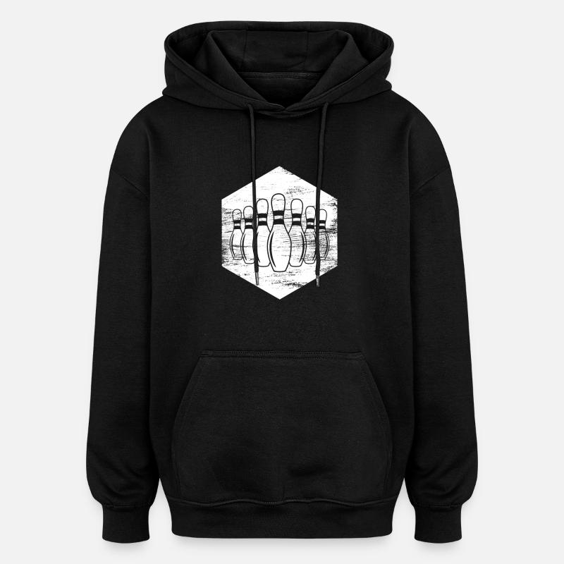 Dessin d’épingles de bowling - Sweat à capuche oversize unisexe - noir