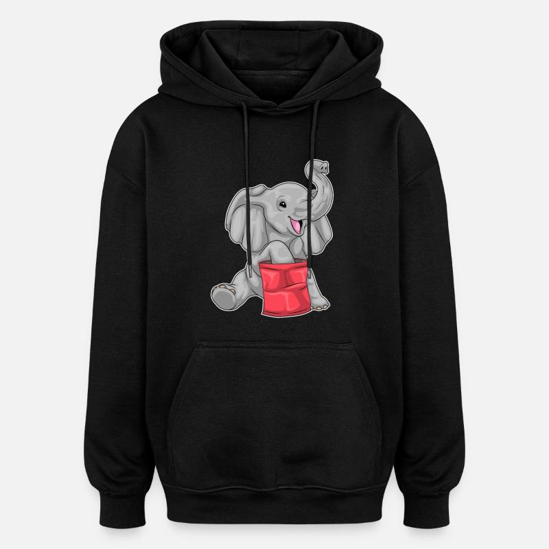 Elephant Chips - Oversized Unisex Hoodie - black