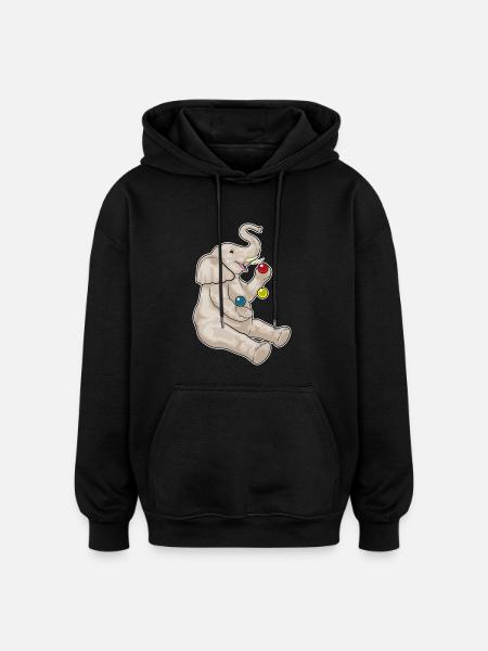 Jongleur éléphant jongleur - Sweat à capuche oversize unisexe - noir