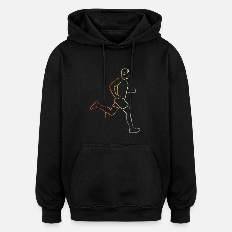 Drôle de coureur garçon - Sweat à capuche oversize unisexe - noir