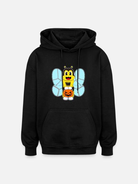 Bee Halloween Pumpkin - Oversized Unisex Hoodie - black