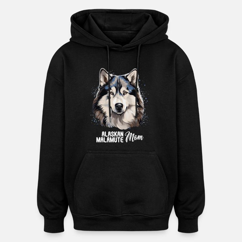 Chien Malamute d’Alaska - Sweat à capuche oversize unisexe - noir