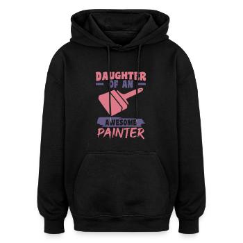 Maler Tochter - Oversized Unisex Hoodie - Schwarz - Vorne - Noah (186cm)