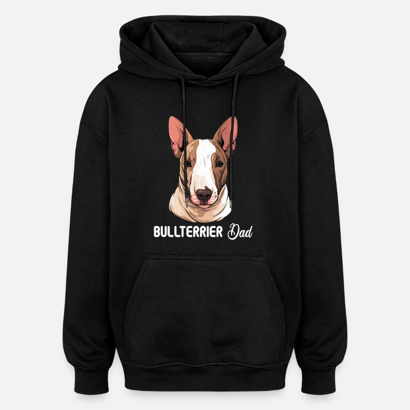 Chien Bull Terrier - Sweat à capuche oversize unisexe - noir